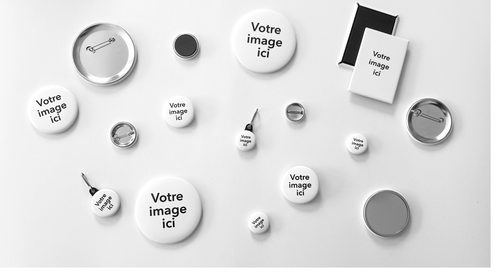 macarons personnalisés objets promotionnels votre image logo dessin message photo fait au Québec