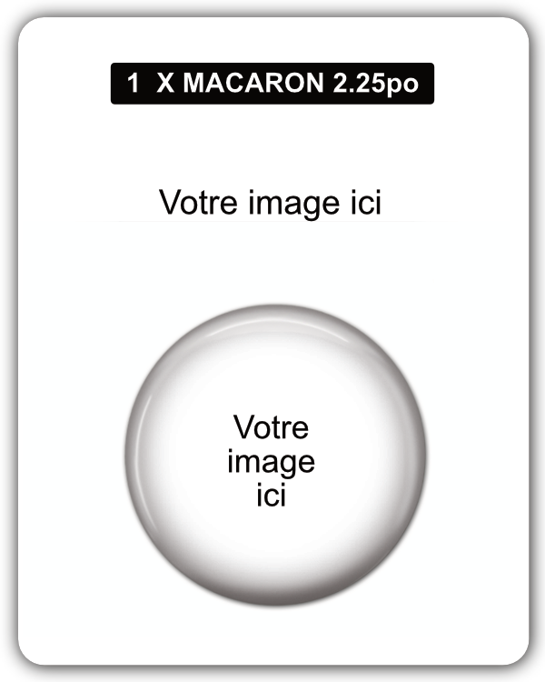 macaron sur emballage carton imprimé avec vos images personnalisées