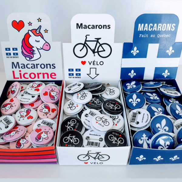 boites de macarons personnalisés collections originale pour détaillants boutiques magasins fait au Québec, Canada