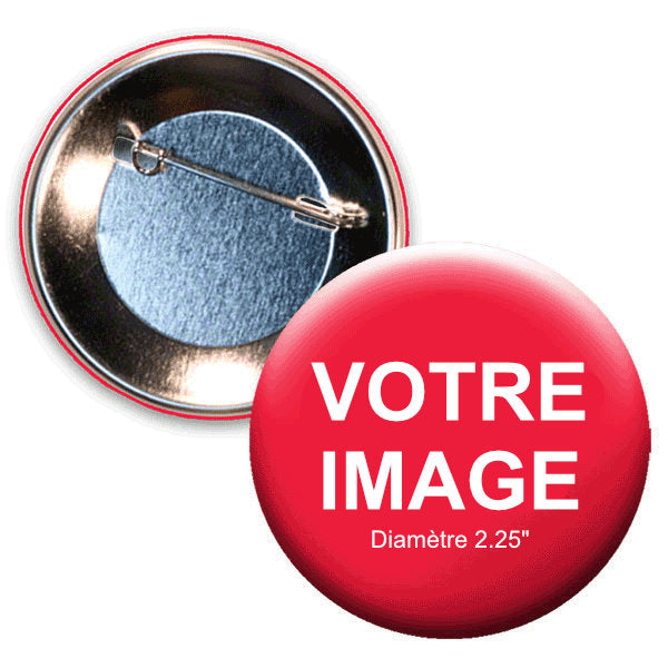 Macarons personnalisés badges promotionnels pins  épinglette en métal objets publicitaire fait au Québec
