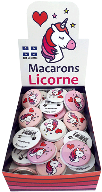 Macarons licornes coeurs étoiles boutiques cadeaux souvenirs