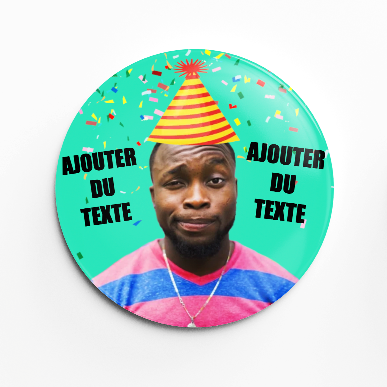 macaron avec photo et textes personnalisés pour fête anniversaire