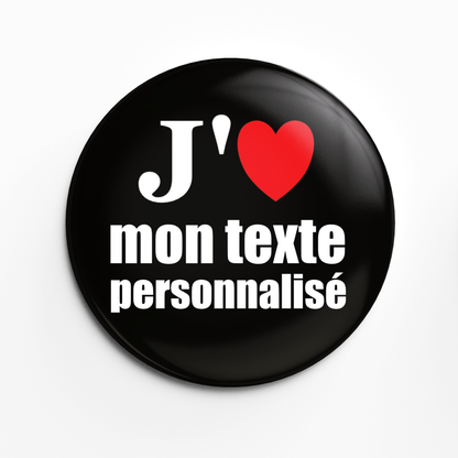 macaron avec l'inscription J'aime et votre texte personnalisé