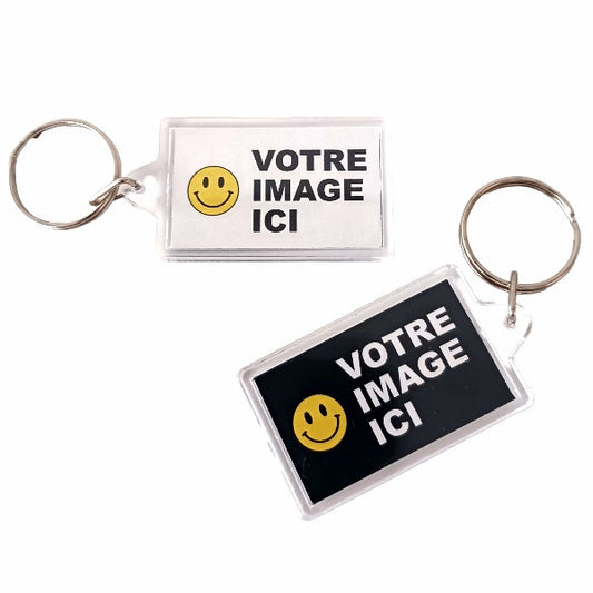 portes-clés personnalisés avec logo message photo dessin articles promotionnels objets souvenir fait au Québec