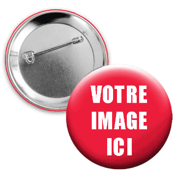 Macarons personnalisés faits au Québec Badges promotionnels Pins Épinglettes en métal Montreal Quebec Canada Logo Message Dessin Photo